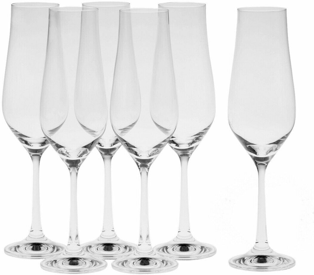 Набор бокалов для шампанского TULIPA 6шт 170мл CRYSTALEX CR170104T бокалы для вина 550 мл crystalex tulipa 6 шт