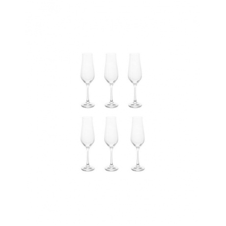 Набор бокалов для шампанского TULIPA OPTIC 6шт 170мл CRYSTALEX CR170104TO - фото 3