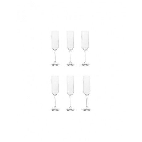 Набор бокалов для шампанского UMMA 6шт 200мл CRYSTALEX CR200104U - фото 1