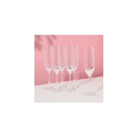 Набор бокалов для шампанского VIOLA 6шт 190мл CRYSTALEX CR190104V - фото 5