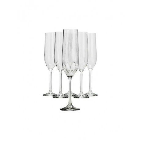 Набор бокалов для шампанского WATERFALL 6шт 190мл CRYSTALEX CR190104W - фото 1