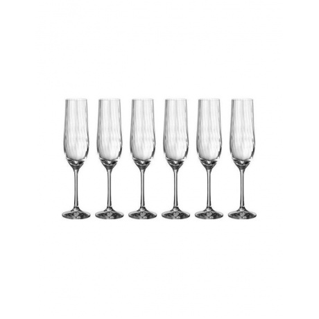 Набор бокалов для шампанского WATERFALL 6шт 190мл CRYSTALEX CR190104W - фото 2