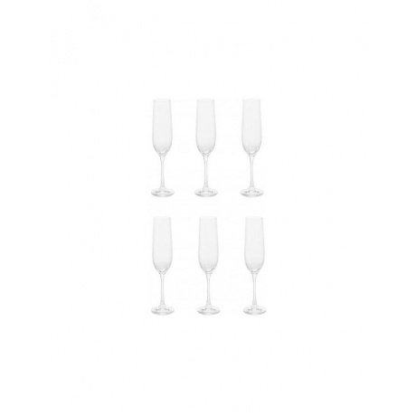 Набор бокалов для шампанского WATERFALL 6шт 190мл CRYSTALEX CR190104W - фото 4