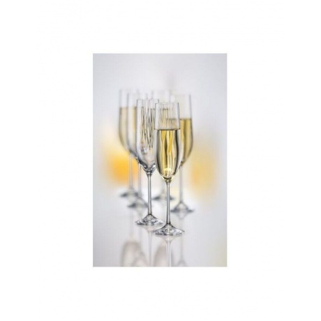 Набор бокалов для шампанского WATERFALL 6шт 190мл CRYSTALEX CR190104W - фото 8