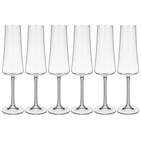 Набор бокалов для шампанского XTRA 6шт 210мл CRYSTALEX CR210104X - фото 1