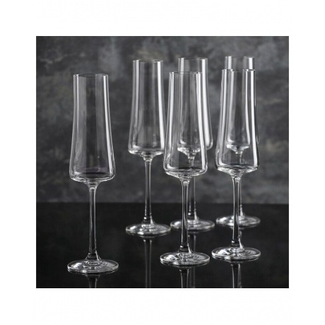 Набор бокалов для шампанского XTRA 6шт 210мл CRYSTALEX CR210104X - фото 12