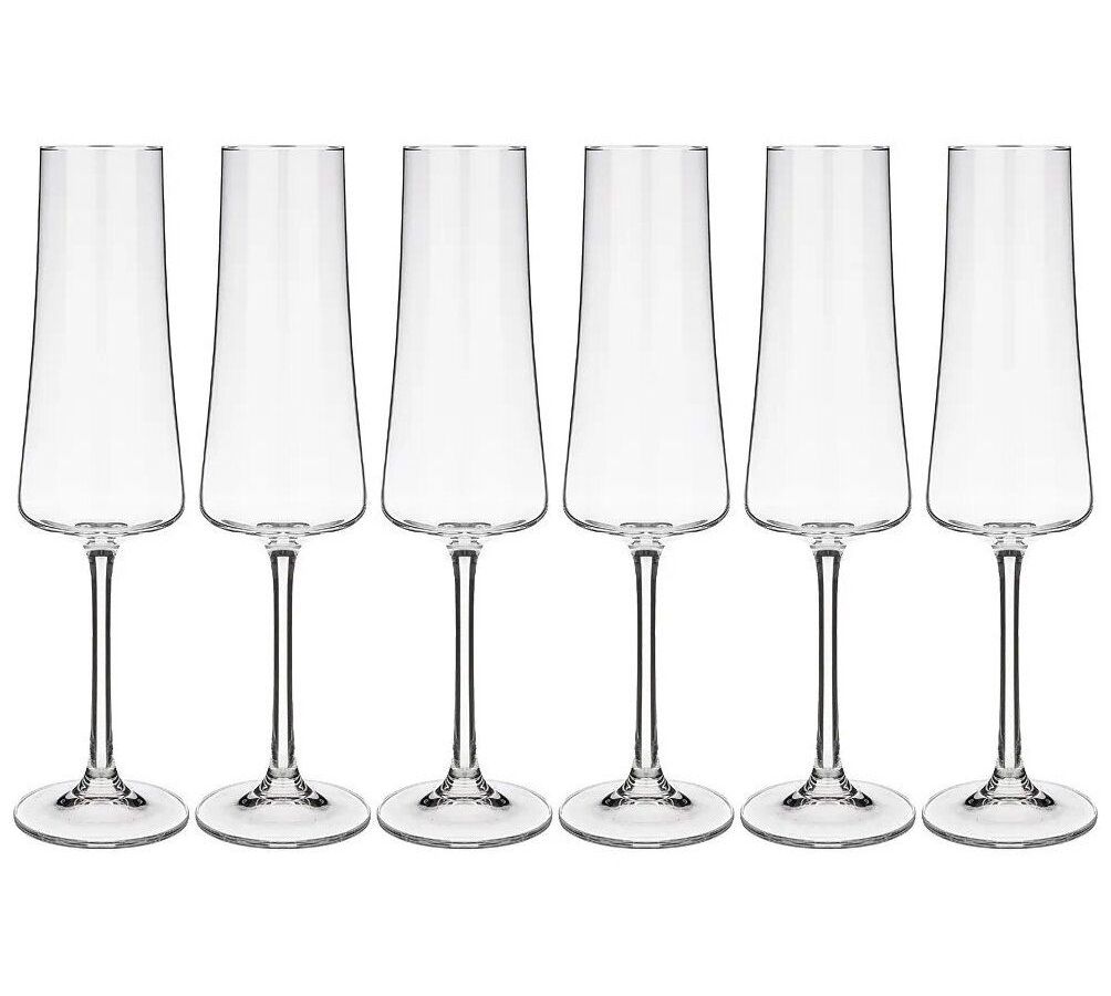 Набор бокалов для шампанского XTRA 6шт 210мл CRYSTALEX CR210104X цена и фото