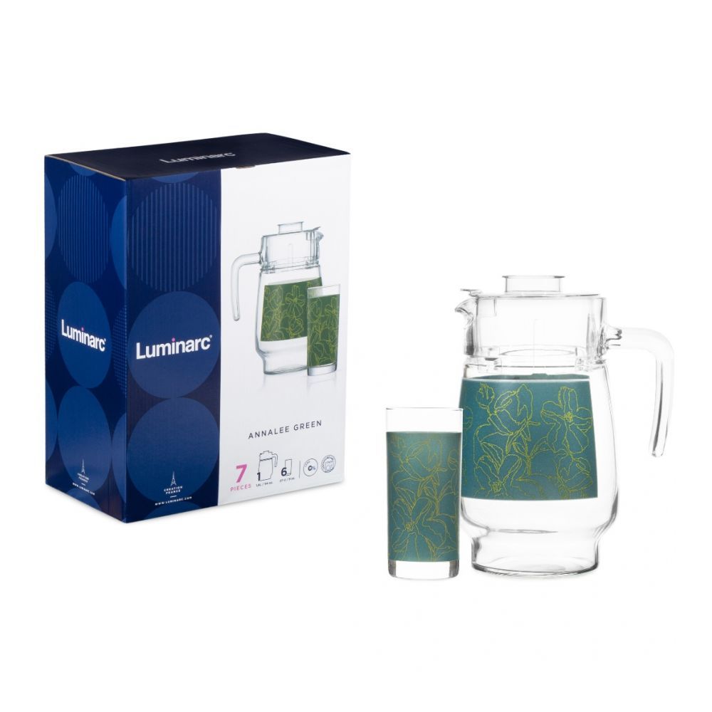 Набор питьевой ANNALEE GREEN 7 предметов LUMINARC Q9255 набор питьевой bagatelle turquoise 7 предметов luminarc q8814