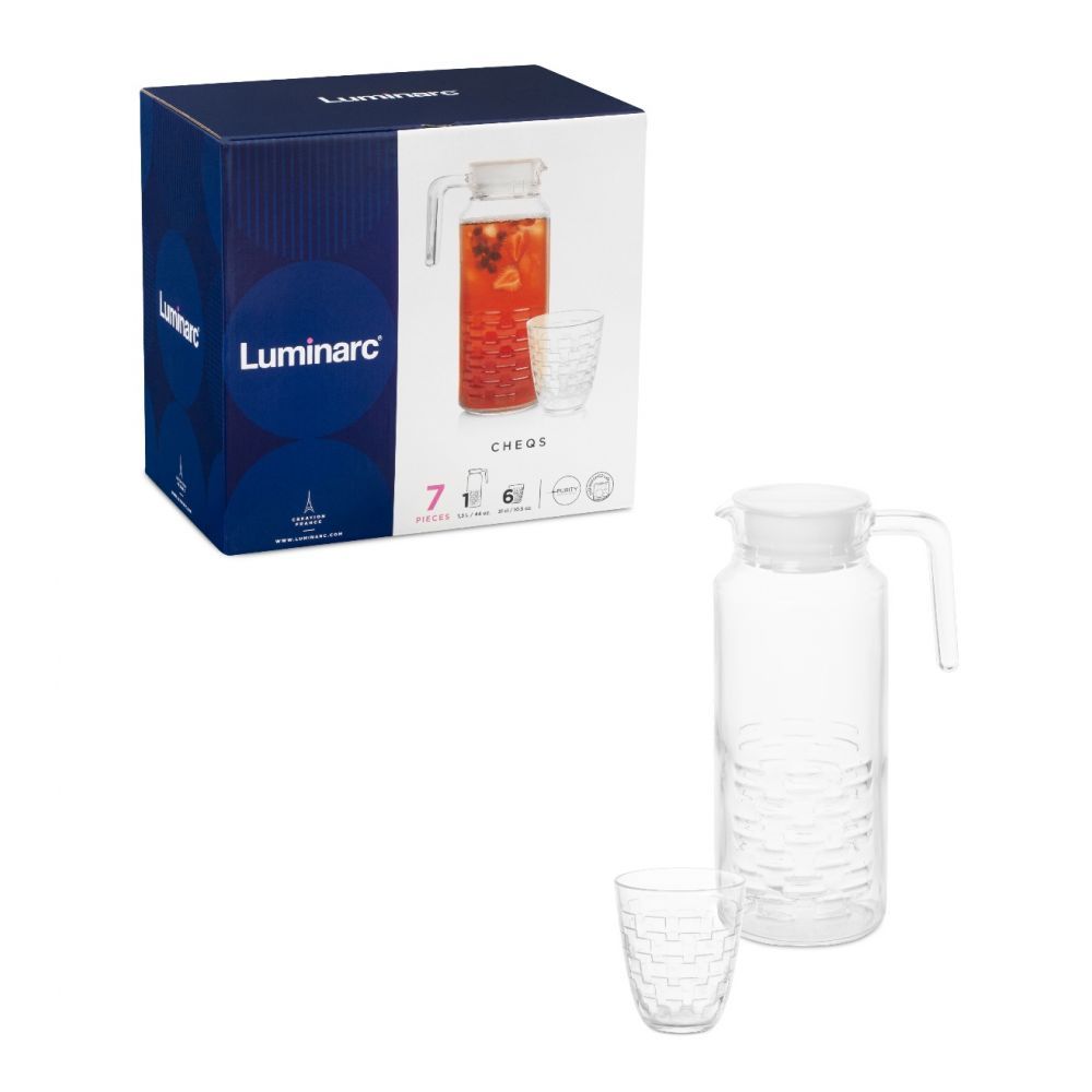 Набор питьевой CHEQS 7 предметов LUMINARC V2281 набор питьевой лимон стеклянный кувшин 6 стаканов 1500 230 мл
