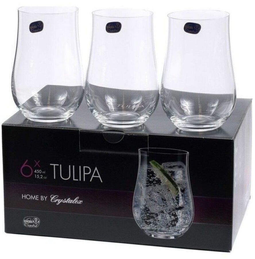 Набор стаканов TULIPA 6шт 450мл стаканы для воды crystalex sandra 440 ml 6 шт