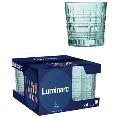 Набор стаканов ДАЛЛАС бирюзовый 4шт 300мл низкие LUMINARC O0133
