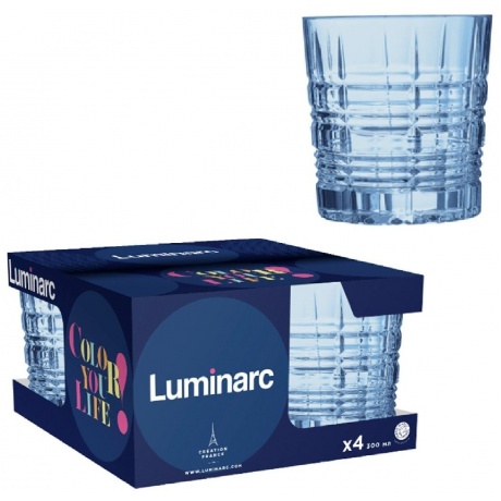 Набор стаканов ДАЛЛАС голубой 4шт 300мл низкие LUMINARC O0131 - фото 4