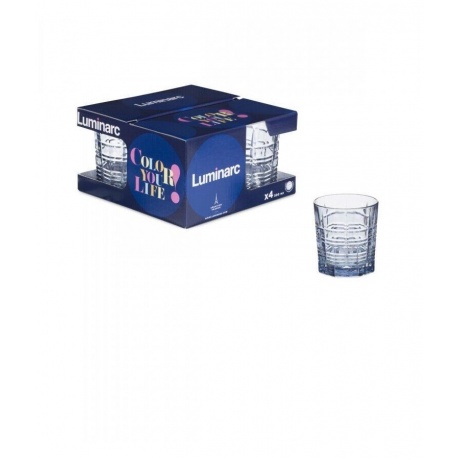 Набор стаканов ДАЛЛАС голубой 4шт 300мл низкие LUMINARC O0131 - фото 5