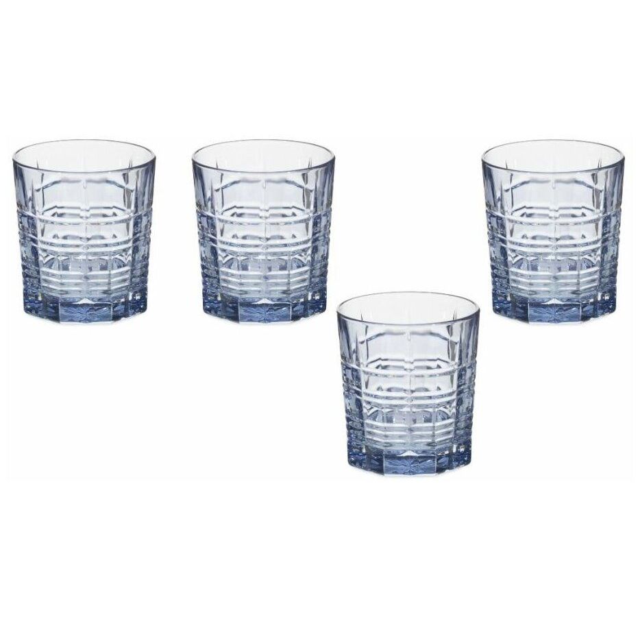 Набор стаканов ДАЛЛАС голубой 4шт 300мл низкие LUMINARC O0131 стаканы для виски с пепельницей застольный