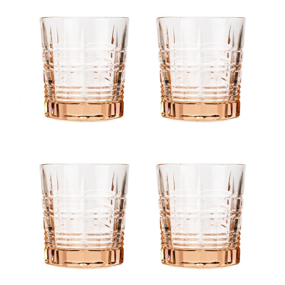 подарочный набор стаканы для виски 6 шт греческий узор 255 мл Набор стаканов ДАЛЛАС РОЗОВЫЙ 4шт 300мл низкие LUMINARC O0078