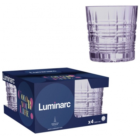 Набор стаканов ДАЛЛАС фиолетовая дымка 4шт 300мл низкие LUMINARC O0129 - фото 3