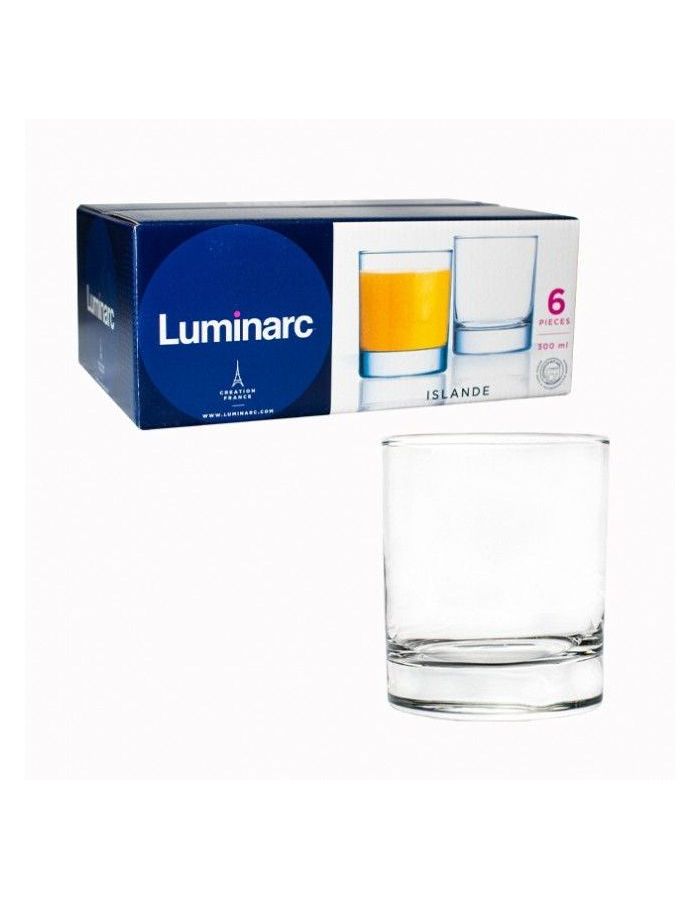 Набор стаканов ИСЛАНДИЯ 6шт 300мл низкие LUMINARC J0019 стакан низкий гастон 90мл luminarc n6503