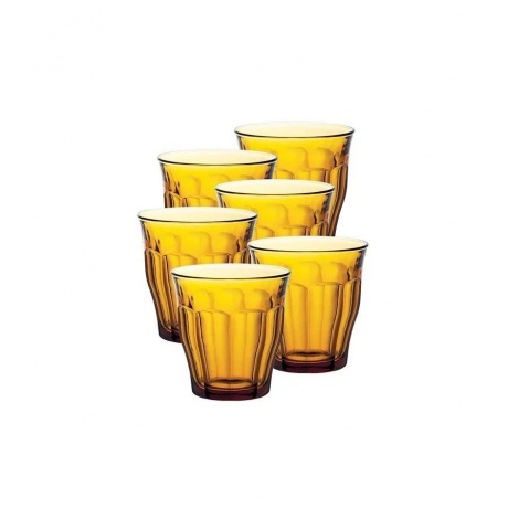 Набор стаканов французских PICARDIE AMBER 6шт 250мл DURALEX 1027DB06C1111 - фото 1