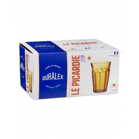 Набор стаканов французских PICARDIE AMBER 6шт 360мл DURALEX 1029DB06A0111 - фото 5