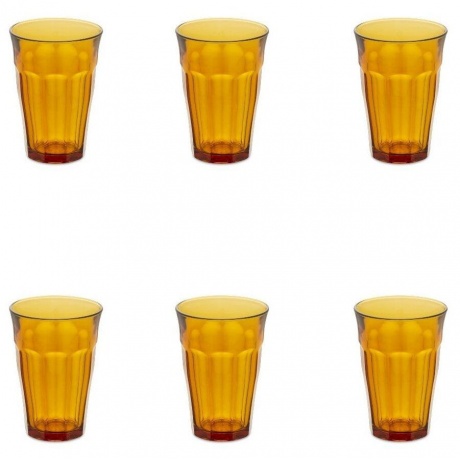 Набор стаканов французских PICARDIE AMBER 6шт 360мл DURALEX 1029DB06A0111 - фото 6