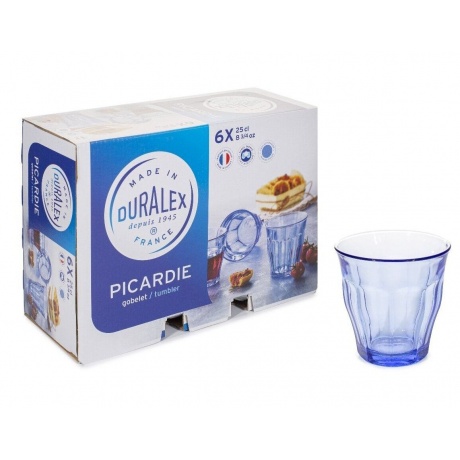 Набор стаканов французских PICARDIE MARINE 6шт 250мл DURALEX 1027BB06A0111 - фото 4