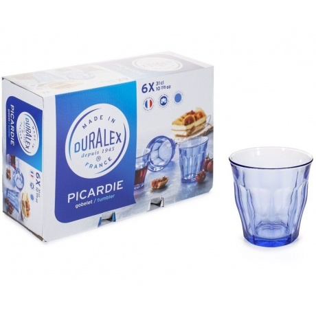Набор стаканов французских PICARDIE MARINE 6шт 310мл DURALEX 1028BB06A0111 - фото 4