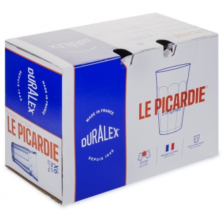 Набор стаканов французских PICARDIE MARINE 6шт 360мл DURALEX 1029BB06A0111 - фото 3