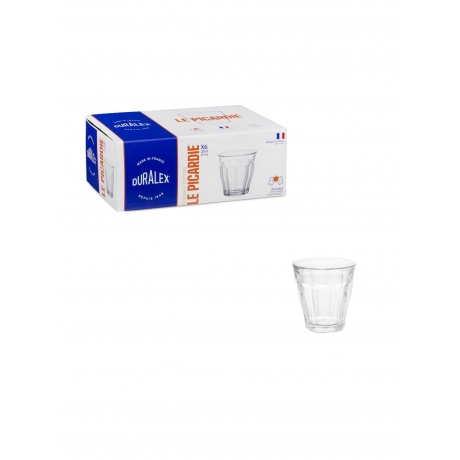 Набор стаканов французских PICARDIE прозрачные 6шт 250мл DURALEX 1027AB06D0111 - фото 3