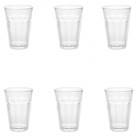 

Набор стаканов французских PICARDIE прозрачные 6шт 360мл высокие DURALEX 1029AB06D0111