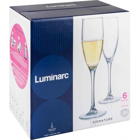 Фужер для шампанского СИГНАТЮР (ЭТАЛОН) 170мл (упаковка с ручкой) LUMINARC O0225 - фото 4