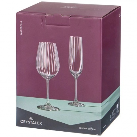

Набор бокалов для шампанского WATERFALL 6шт 190мл CRYSTALEX CR190104W
