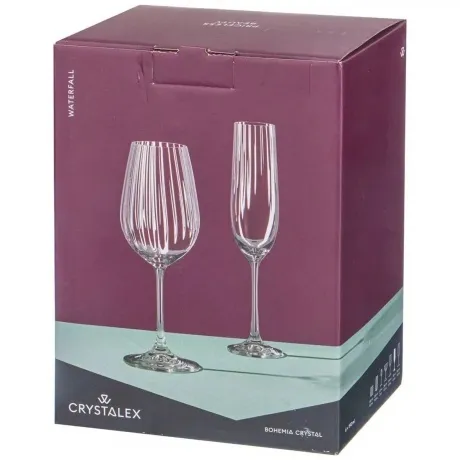 Набор бокалов для шампанского WATERFALL 6шт 190мл CRYSTALEX CR19...