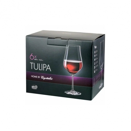 Набор бокалов для вина CRYSTALEX TULIPA 6шт 450мл - фото 4