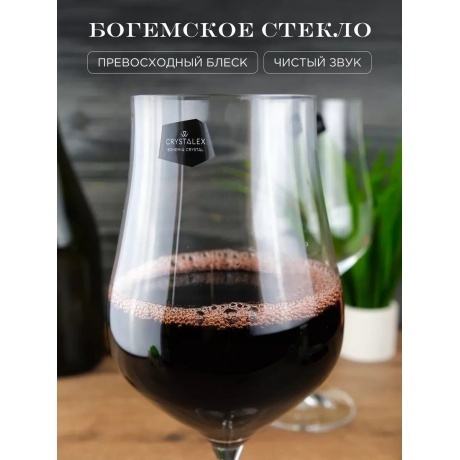 Набор бокалов для вина CRYSTALEX TULIPA 6шт 450мл - фото 6