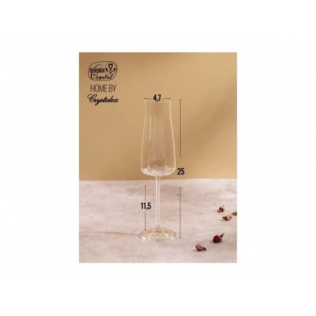 Набор бокалов для шампанского CRYSTALEX ALEX 210мл 6шт - фото 11