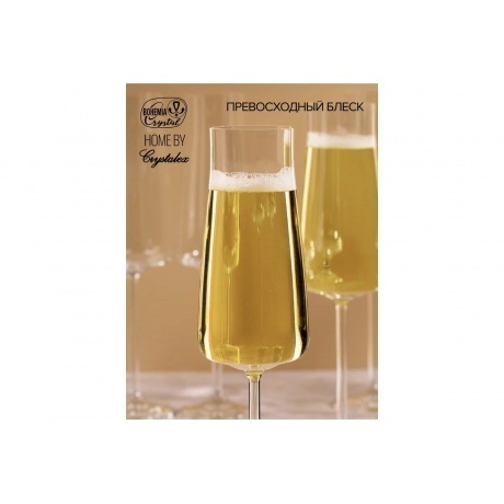 Набор бокалов для шампанского CRYSTALEX ALEX 210мл 6шт - фото 12