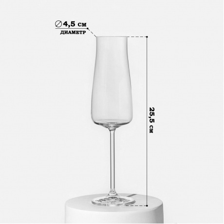 Набор бокалов для шампанского CRYSTALEX ALEX 210мл 6шт - фото 7