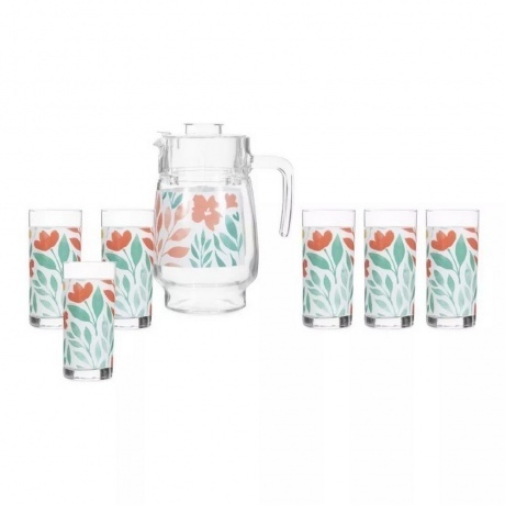 Набор питьевой ALVIS RED 7 предметов LUMINARC Q9050 отличное состояние