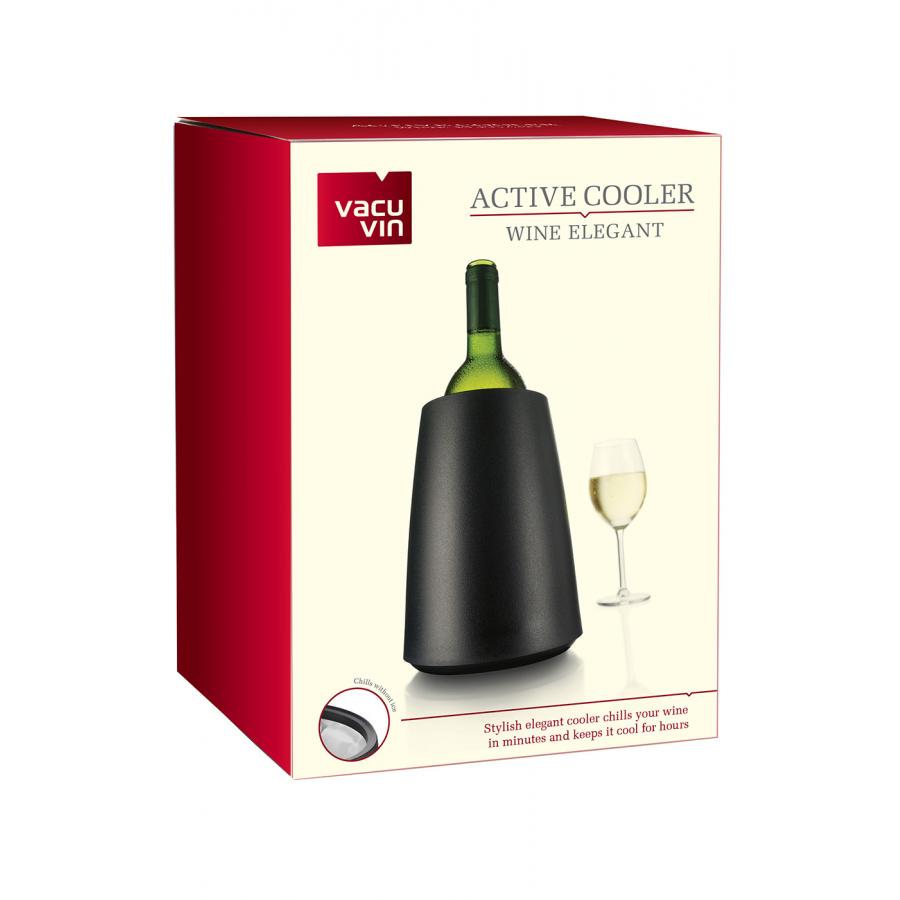 Охладительное ведёрко VACU VIN Элегант для вина, черное
