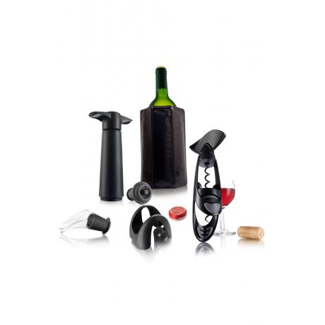 Подарочный набор VACU VIN: рубашка для вина, вакуум. насос, пробка, штопор, каплеуловитель, обрез. фольги - фото 2