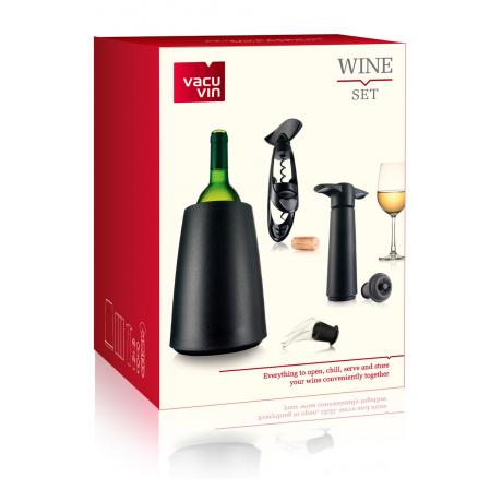 Подарочный набор для вина VACU VIN: штопор, охладительное ведёрко, вакуумный насос с пробкой - фото 1
