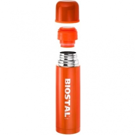 Термос Biostal NB-1000 C-О с кнопкой, оранжевый 1 л  - фото 2