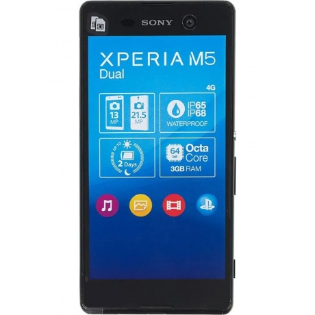 Смартфон Sony Xperia M5 Dual E5633 Black хорошее состояние - фото 1