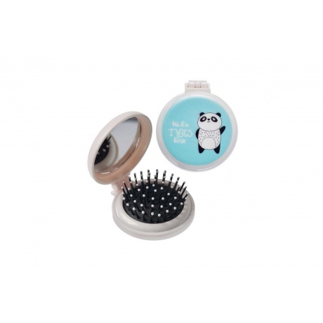 Складная расческа для волос с зеркалом Bradex &quot;Любознательный панда&quot; - фото 1