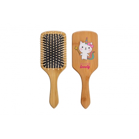 Деревянная массажная расческа для волос Bradex &quot;Кот-единорог&quot; - фото 1
