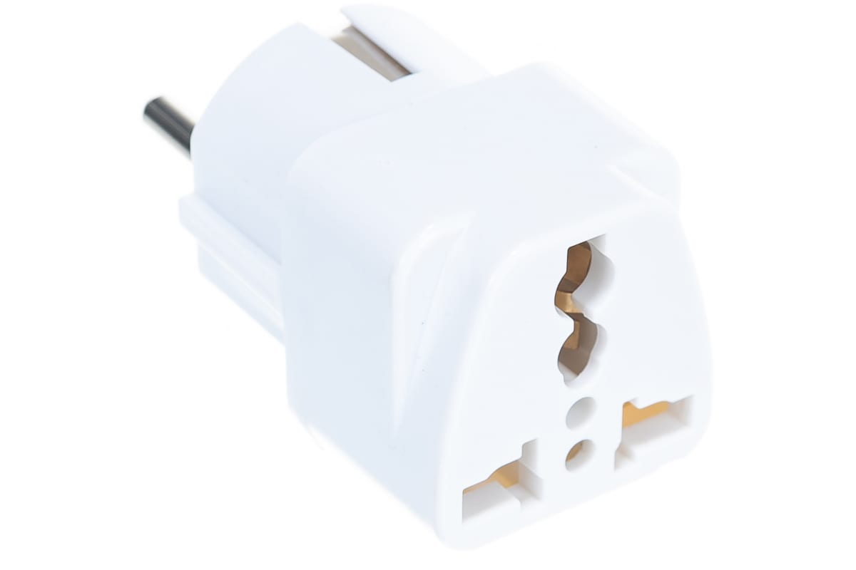 UNIVersal Переходник универсальный с/з белый 16А 250В 1186 - фото 2