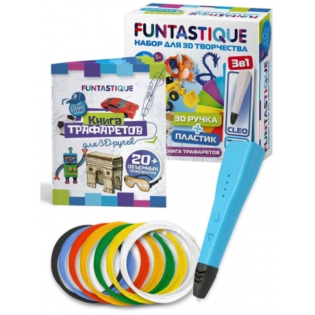 Ручка 3D Funtastique Cleo + PLA-пластик 20 цветов (4-1-FPN04U-PLA-20-SB-BOYS) - фото 1