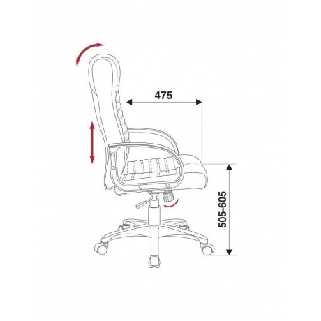 Кресло руководителя Бюрократ KB-10LITE/BLACK черный искусственная кожа - фото 6