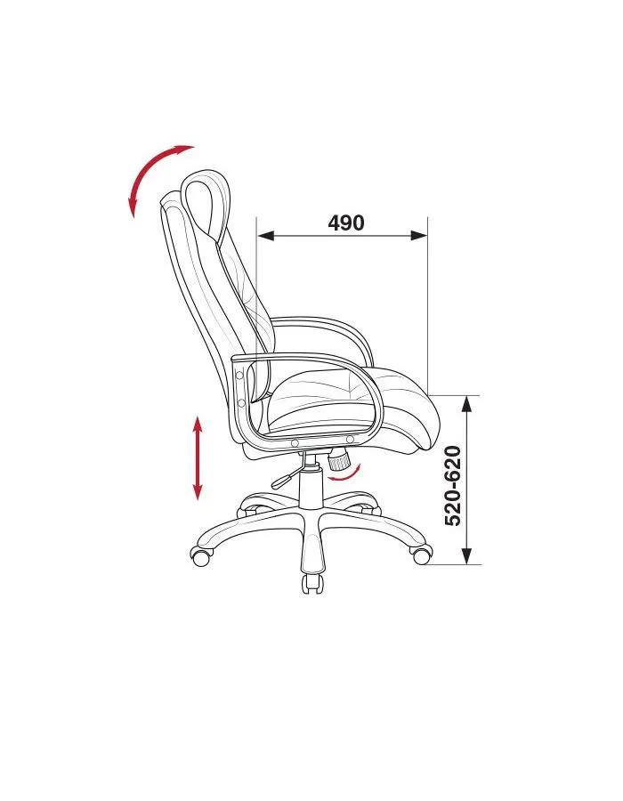 Кресло руководителя Бюрократ CH-824B/LBLACK черный искусственная кожа - фото 5