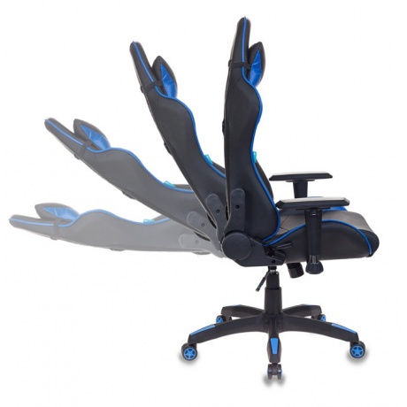 Кресло игровое Бюрократ CH-778/BL+BLUE черный/синий искусственная кожа - фото 6